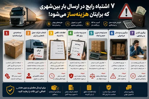 اشتباهات رایج ارسال بار بین‌شهری