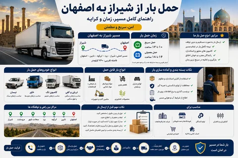 حمل بار از شیراز به اصفهان
