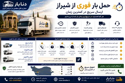 حمل بار فوری از شیراز